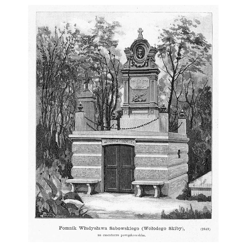 "Pomnik Władysława Sabowskiego (Wołodego Skiby), na cmentarzu powązkowskim. (2649)"