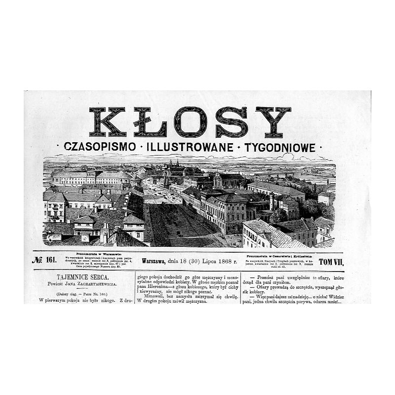 Panorama Warszawy - winieta tytułowa "Kłosy" 1868