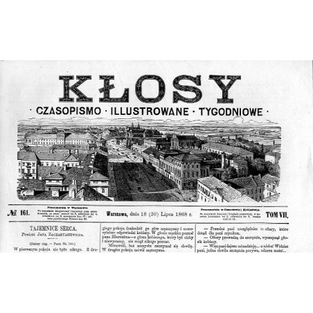 Panorama Warszawy - winieta tytułowa "Kłosy" 1868