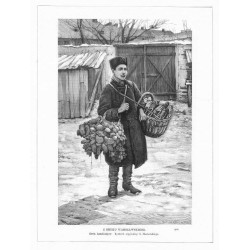 Z bruku warszawskiego. Grek handlujący / "Z BRUKU WARSZAWSKIEGO. Grek handlujący. Rysunek oryginalny S. Masłowskiego. (294)"