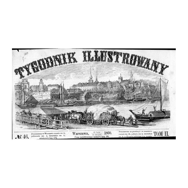 Panorama Warszawy - winieta tytułowa "Tygodnik Ilustrowany" 1860-1862