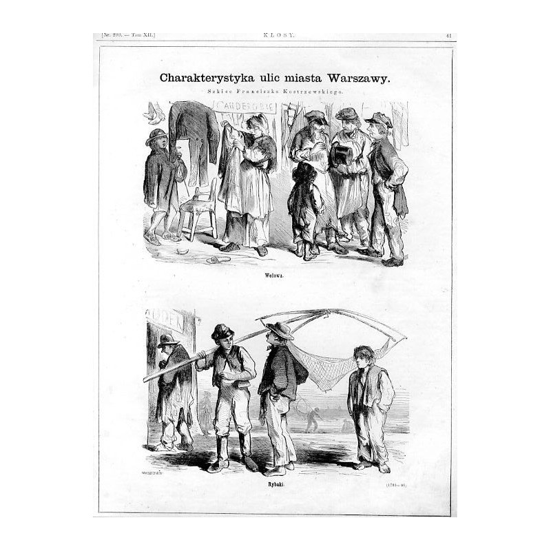 "Charakterystyka ulic miasta Warszawy. Szkice Franciszka Kostrzewskiego. Wołowa. Rybaki. (1785-86)"