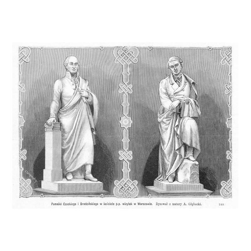 "Pomniki Czackiego i Brodzińskiego w kościele p.p. wizytek w Warszawie. Rysował z natury A. Głębocki. 255"