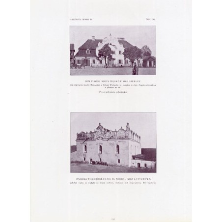 Zubrzycki: Skarb 4. Tabl. 392. [1] Dom w rynku Węgrów [2] Synagoga w Szarogrodzie / "ZUBRZYCKI: SKARB IV. TABL. 392. [1] DOM W