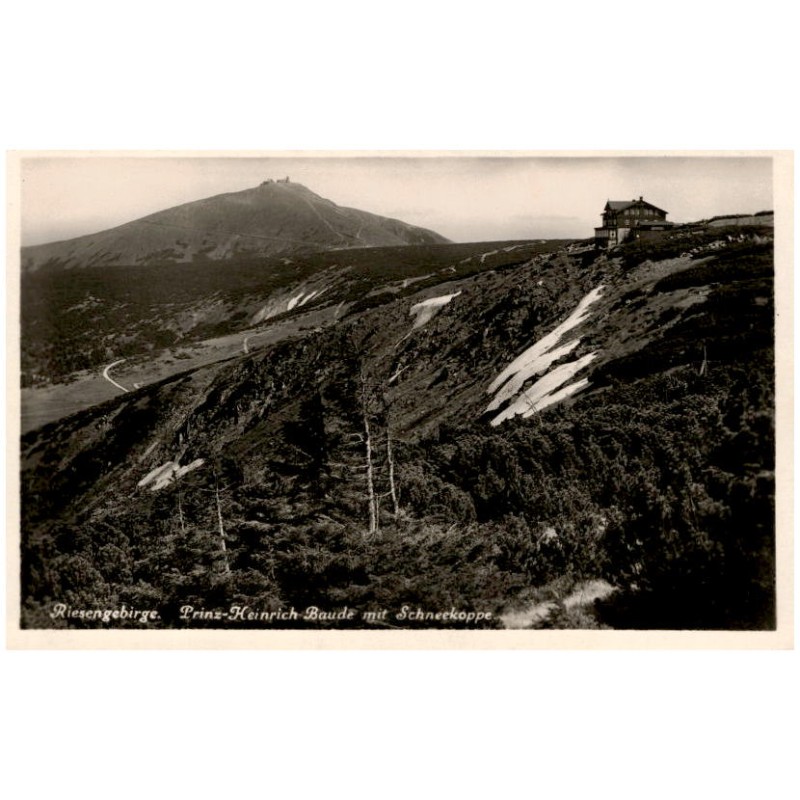 Riesengebirge. Prinz-Heinrich-Baude mit Schneekoppe