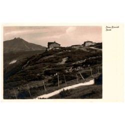 Prinz Heinrich Baude / Rewers: Riesengebirge. Prinz Heinrich-Baude (1410 m) mit Blick auf die Schneekoppe.