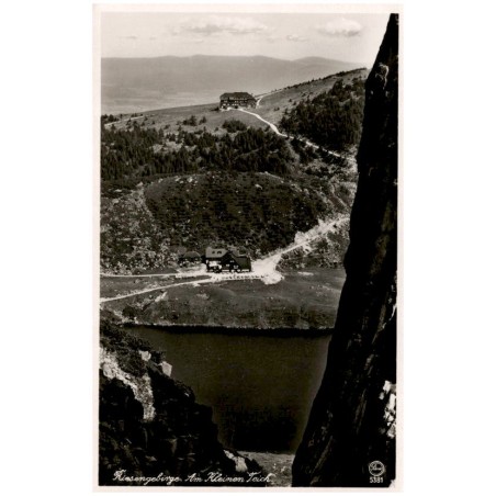 Riesengebirge. Am Kleinen Teich. Silesia 5381 / Rewers: Riesengebirge. Felsabhänge am Kleinen Teich. Kleine Teichbaude u. Hampel