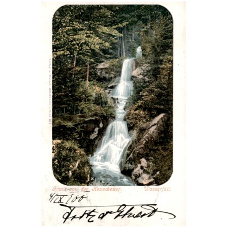 Gruss von der Heuscheuer. Wasserfall.