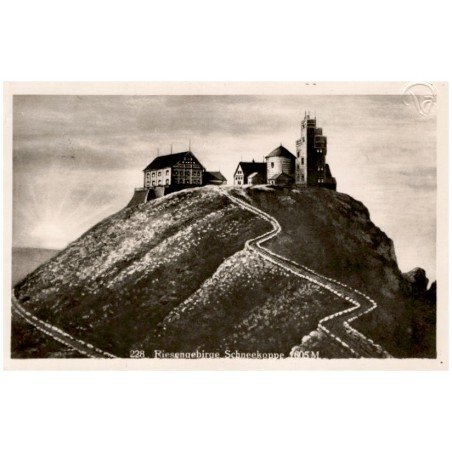 228. Riesengebirge. Schneekoppe 1605 M. / Rewers: Nur auf der Koppe hohen Warte [...]
