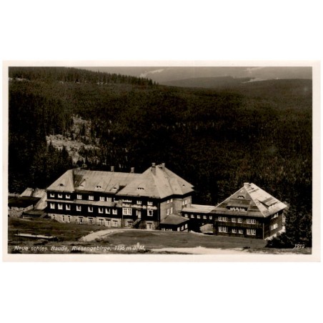 Neue schles. Baude, Riesengebirge, 1195 m ü. M. 1919 / Rewers: Neue schles. Baude, Riesengebirge, 1195 m ü. M.