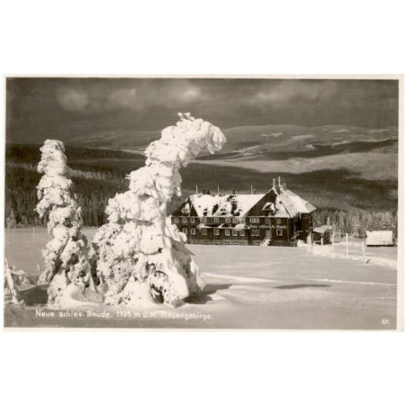 Neue schles. Baude, 1195 m ü. M. Riesengebirge. 67. / Rewers: Neue Schles. Baude, Riesengebirge, 1195 m ü. M. Neue Schles. Baude