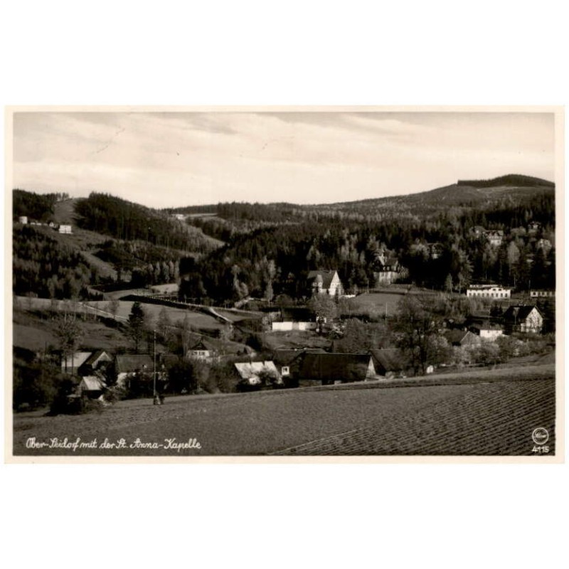 Ober-Seidorf mit der St. Anna-Kapelle. Silesia 4115 / Rewers: Riesengebirge. Ober Seidorf mit der St. Anna Kapelle
