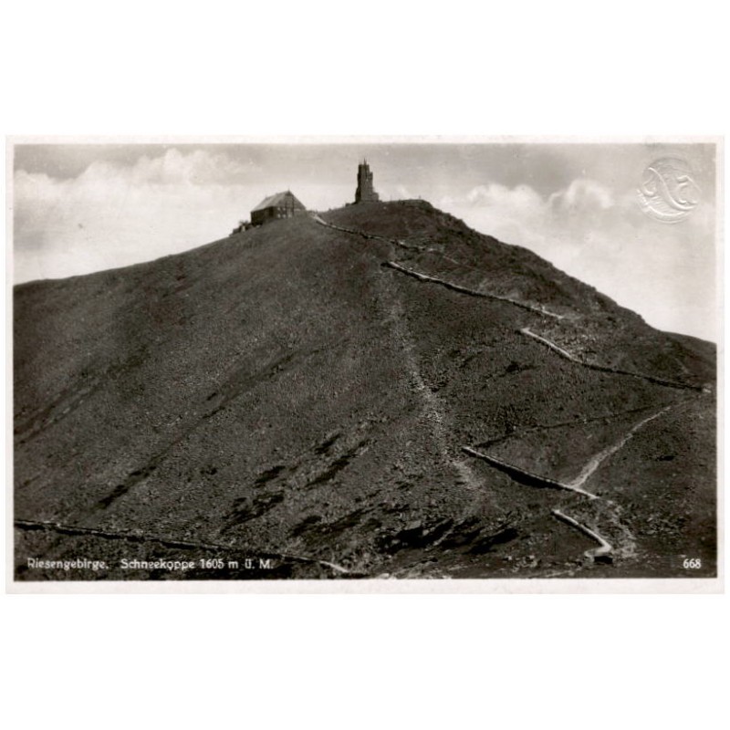 Riesengebirge. Schneekoppe 1605 m ü. M. 668 / Rewers: Nur auf der Koppe hohen Warte [...]