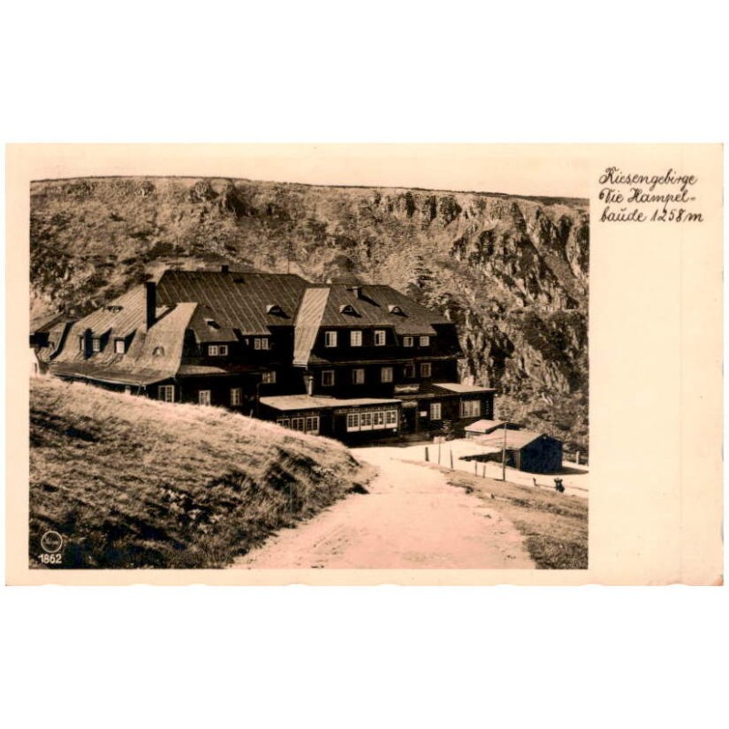 Riesengebirge. Die Hampelbaude 1258 m. Silesia 1862 / Rewers: Riesengebirge. Die Hampelbaude 1258 m