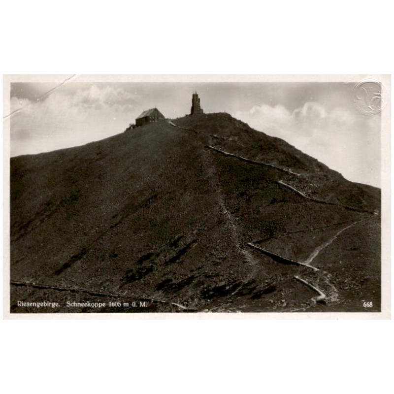 Riesengebirge. Schneekoppe 1605 m ü. M. 668 / Rewers: Nur auf der Koppe hohen Warte [...]