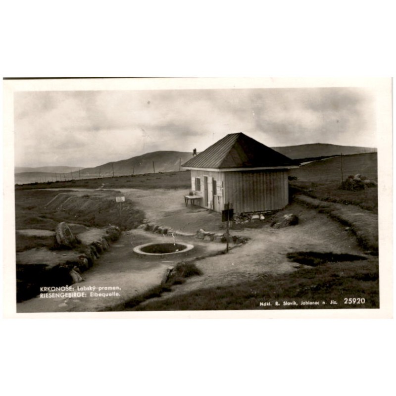 Krkonoše: Labský pramen. Riesengebirge: Elbequelle. 25920