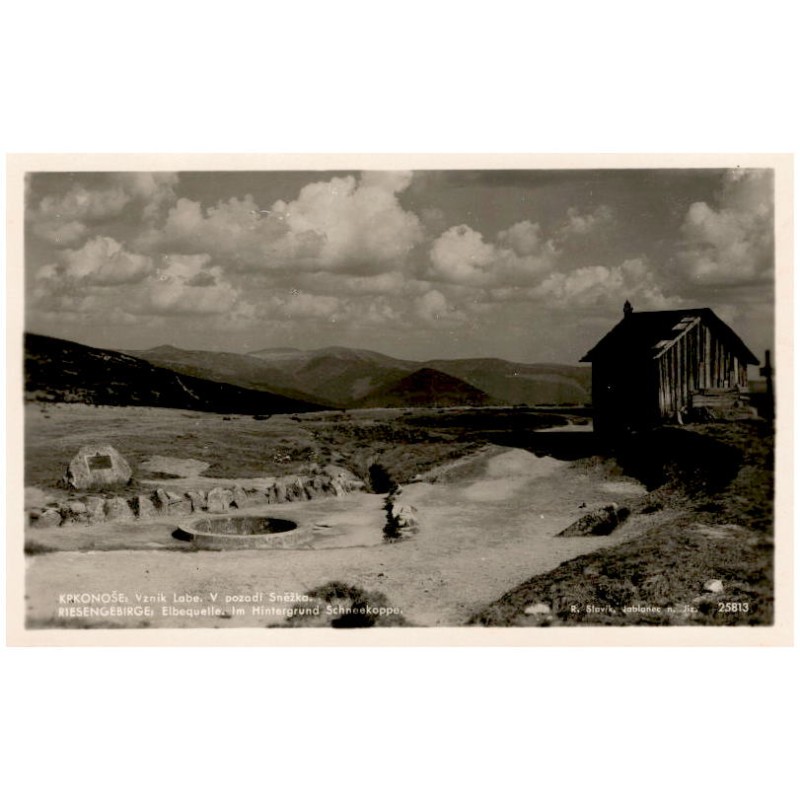 Krkonoše: Vznik Labe. V pozadí Sněžka. Riesengebirge: Elbequelle. Im Hintergrund Schneekoppe. 25813