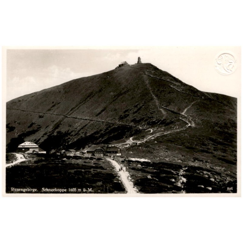 Riesengebirge. Schneekoppe 1605 m ü. M. 881 / Rewers: Nur auf der Koppe hohen Warte...