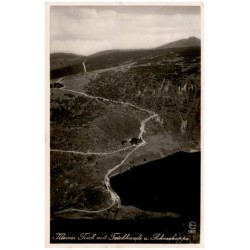 Kleiner Teich mit Teichbaude u. Schneekoppe Silesia 1901 / Rewers: Riesengebirge. Kleiner Teich mit Teichbaude, Hampelbaude u. S