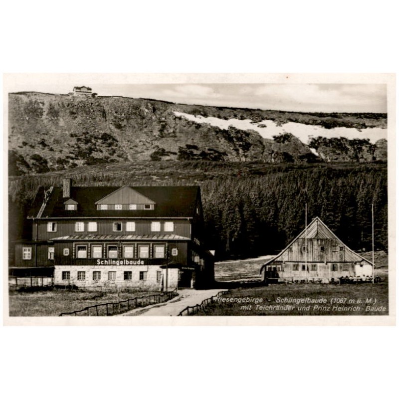 Riesengebirge - Schlingelbaude (1067 m ü. M.) mit Teichränder und Prinz Heinrich-Baude