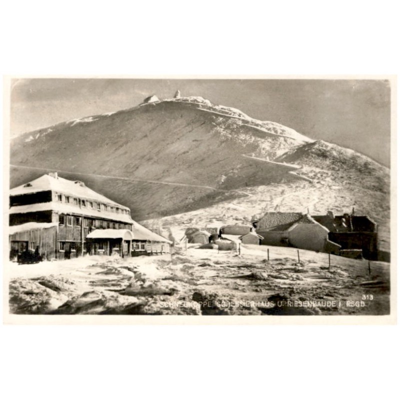 Schneekoppe, Schlesierhaus u. Riesenbaude i. Rsgb. 313