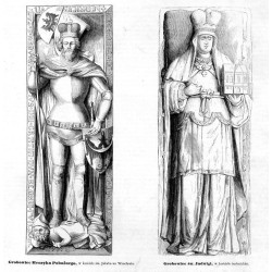 [1] "Grobowiec Henryka Pobożnego, w kościele św. Jakuba we Wrocławiu" [2] "Grobowiec św. Jadwigi, w kościele trzebnickim."
