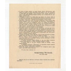 List apostolski papieża Piusa X z 8.03.1913 z podpisem watykańskiego sekretarza stanu kardynała Merry del Val przesłany wiernym