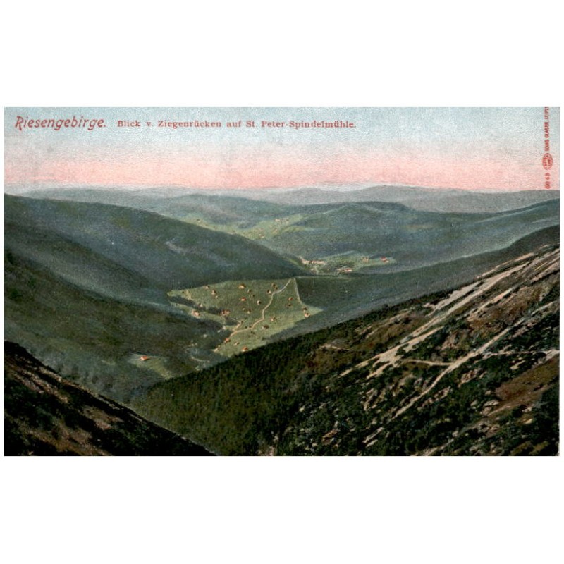 Riesengebirge. Blick v. Ziegenrücken auf St. Peter-Spindelmühle.