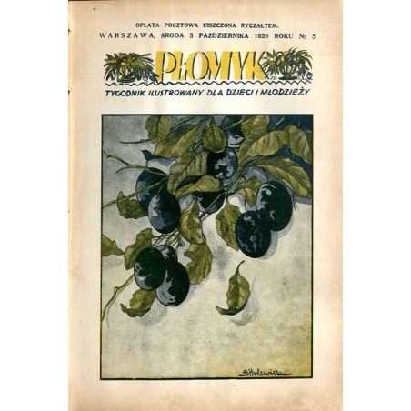 Płomyk. Tygodnik ilustrowany dla dzieci i młodzieży. R.13 (1928). Nr 5 (3 października 1928) / B. Hulewicz