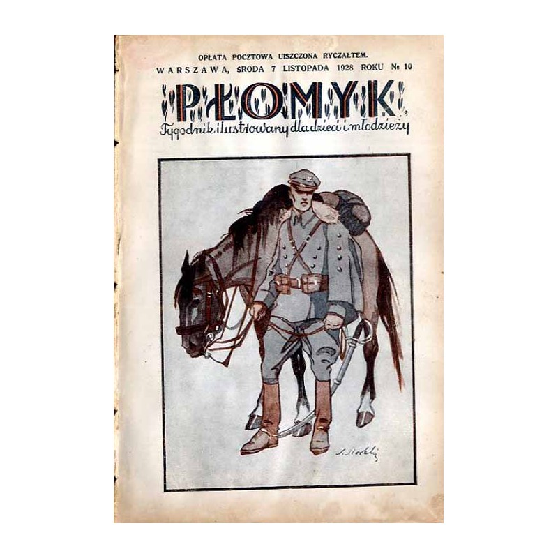Płomyk. Tygodnik ilustrowany dla dzieci i młodzieży. R. 13 (1928). Nr 10 (7 listopada 1928) / Stefan Norblin / numer patriotyczn