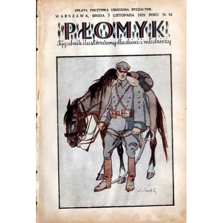 Płomyk. Tygodnik ilustrowany dla dzieci i młodzieży. R. 13 (1928). Nr 10 (7 listopada 1928) / Stefan Norblin / numer patriotyczn