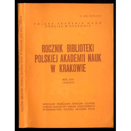 Rocznik Biblioteki Polskiej Akademii Nauk w Krakowie. R. 24 (1978/1979)