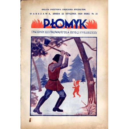 Płomyk. Tygodnik ilustrowany dla dzieci i młodzieży. R. 13 (1929). Nr 21 (23 stycznia 1929) / C. Kaczmarczyk krasnoludek