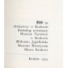500 lat drukarstwa w Krakowie. Katalog wystawy