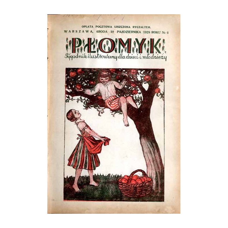 Płomyk. Tygodnik ilustrowany dla dzieci i młodzieży. R. 13 (1928). Nr 6 (10 października 1928) / winobranie / kolarstwo