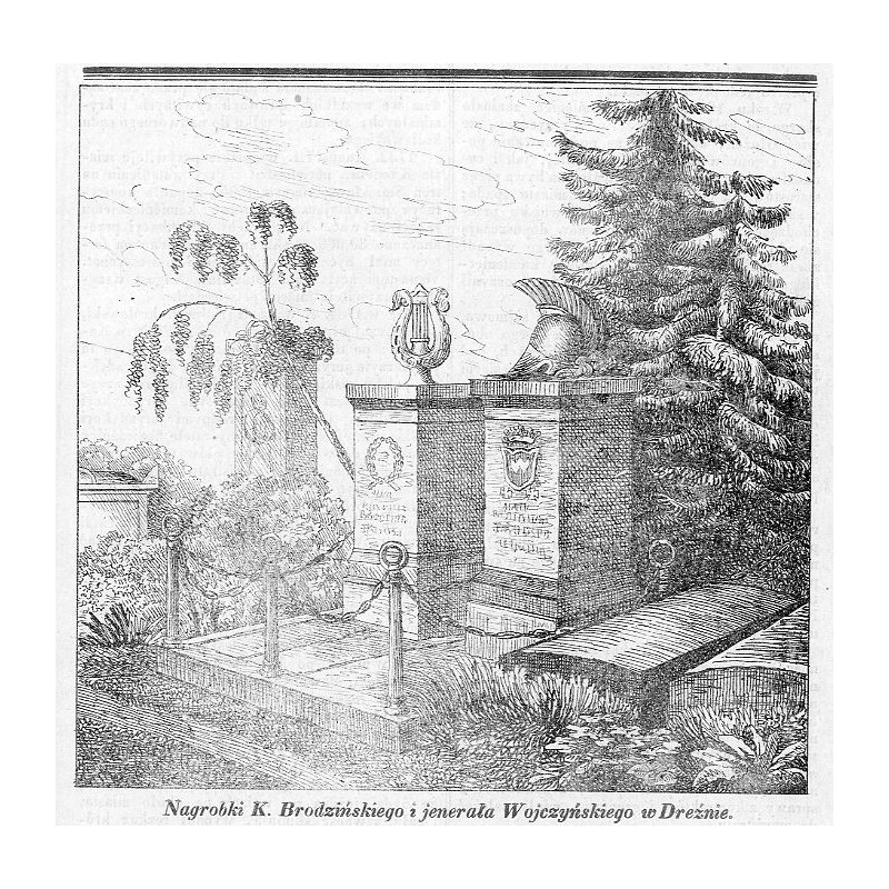 "Nagrobki K. Brodzińskiego i jenerała Wojczyńskiego w Dreźnie."