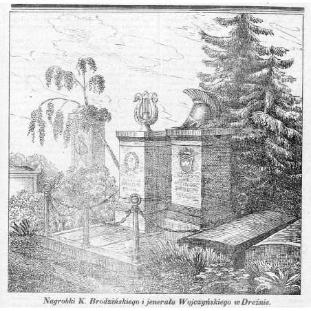 "Nagrobki K. Brodzińskiego i jenerała Wojczyńskiego w Dreźnie."