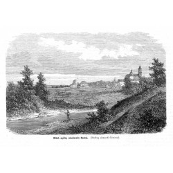 "Widok ogólny miasteczka Kodnia. (Podług akwareli Gersona)."