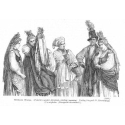 "Modlnica Wielka. (Państwo młodzi, druchny, drużba i swacha.) Podług fotografii W. Rzewuskiego. (Do artykułu "Etnografia słowiań