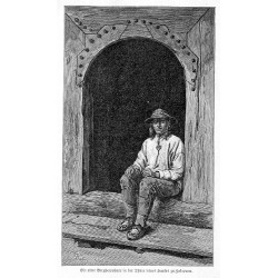 "Ein alter Bergbewohner in der Thüre seines Hauses zu Zakopane."