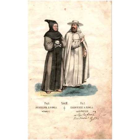 "Tab. III. Fig. 1. PUSTELNIK S. PAWŁA. w Francyi. Fig 2. ZAKONNIK S. PAWŁA. czyli PAULIN."