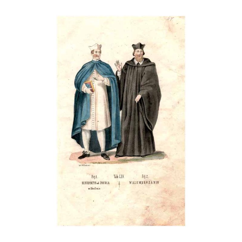 "Tab: LXV. Fig: 1. BENEDYKTYN od ZRUDŁA w Awelinie. Fig: 2. WALUMBROZANIN."