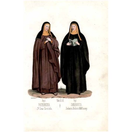 "Tab: XLVI. Fig: 1. ZAKONNICA. Siedmiu Boleści N: M: Panny. Fig: 2. PUSTELNICZKA. SgoJana Chrziciela"