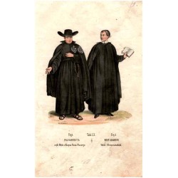 "Tab: LX. Fig: 1. PASSYONISTA czyli Męki i Krzyża Pana Naszego Fig: 2. BRAT ZAKONNY Szkól Chrzesciańskich."