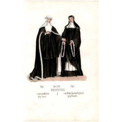 "Tab: LXIV. BENEDYKTYNKI. Fig: 1. z opactwa w Estrun przy Arras. Fig: 2. z wielkiego Opactwa Byghand przy Bruxelli."