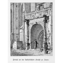 "Portal an der katholischen Kirche zu Jauer."