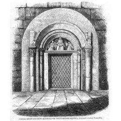 "OZDOBA BOCZNYCH DRZWI KOŚCIOŁA WE WSI TUMIE POD ŁĘCZYCĄ. (Rysował z natury Tournelle)."