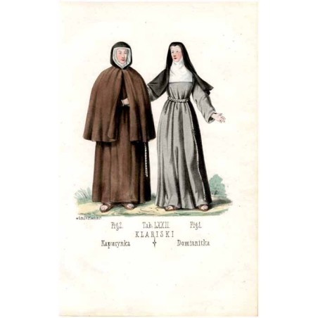 "Tab: LXXII. KLARISKI Fig: 1. Domianitka. Fig: 2. Kapucynka"