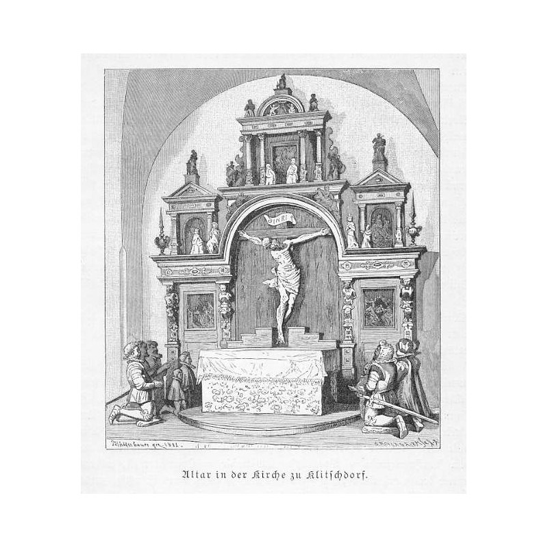 "Altar in der Kirche zu Klitschdorf."
