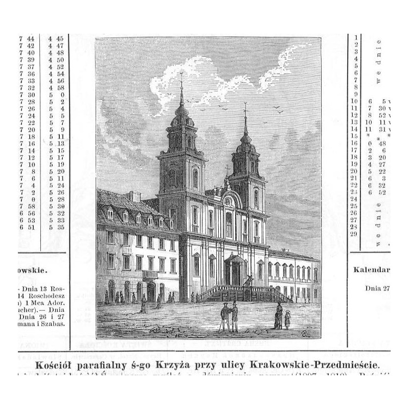 "Kościół parafialny ś-go Krzyża przy ulicy Krakowskie-Przedmieście."